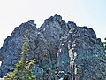 Looking up at the east side Lane Peak's summit block