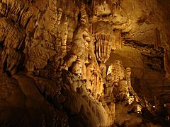 A large room full of speleothems