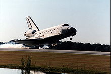 Space shuttle Atlantis touches down at the KSC to conclude the STS-81 mission. STS81 Atlantis Landing.jpg