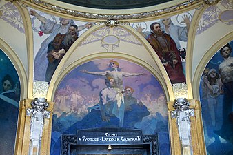 Decorated ceiling of Municipal House in Prague (1910–1912)