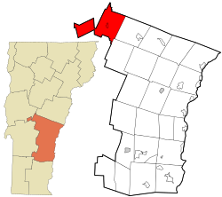 Location in Windsor County and the state of Vermont.