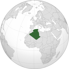 Location of  الجزایر  (dark green)