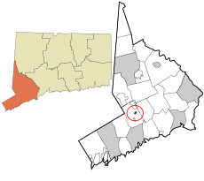 Cannondale's location within Fairfield County and Connecticut