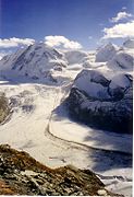 Il ghiacciaio del Grenz dal Gornergrat