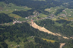 Ortsteil von Doren mit dem abrutschenden Hang