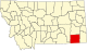 State map highlighting Powder River County