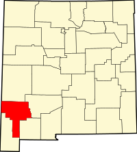 Map of New Mexico highlighting Grant County