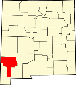 Map of New Mexico highlighting Grant County