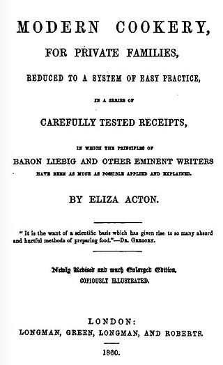 <i>Modern Cookery for Private Families</i> Bestselling 1845 English cookbook by Eliza Acton