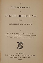 иитле паге то Он тҳе Дисcоверй оф тҳе Периодиc Лаw анд он Релатионс амонг тҳе Атомиc Wеигҳц (1884)