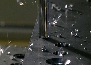 Drilling Cutting process that uses a drill bit to cut a hole of circular cross-section in solid materials