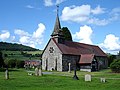 St Garmon's Church and the roughly circular churchyard