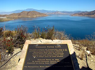 <span class="mw-page-title-main">Diamond Valley Lake</span> Reservoir in Riverside County, California, United States