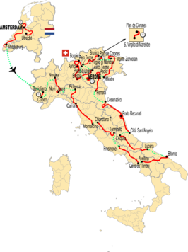 Routekaart van de Ronde van Italië 2010