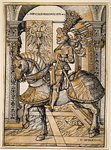 Woodcut by Hans Burgkmair depicting Maximilian I, Holy Roman Emperor (1508)