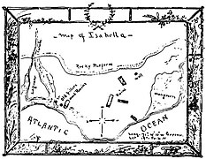 Mappa delle rovine de la Isabela pubblicate nel 1893.