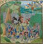 The Battle of Otterburn (1388) in a miniature from Jean Froissart