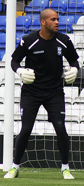 Randolph warming up for Birmingham City in 2013 Randolph BCFC 2013.jpg