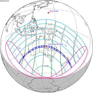 <span class="mw-page-title-main">Solar eclipse of July 13, 2037</span> Total eclipse