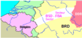 Image 40Map showing the area of West Germany occupied by Belgian forces after the Second World War, known as FBA-BSD (from History of Belgium)