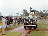 The Royal Standard Australian flag being used in Brisbane, 1982