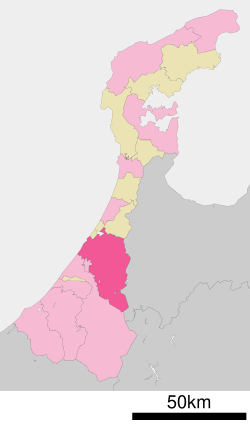 Location of Kanazawa in Ishikawa Prefecture