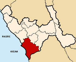 Map of the province Virú's location