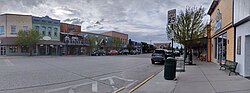 Storefronts along Main Street in Gunnison.