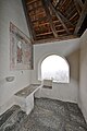 English: Gothic fresco of Crucifixion at the west wall inside the porch Deutsch: Gotisches Wandbild der Kreuziung Christi an der Westwand in der Vorhalle