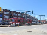 A Series 100 car wrapped to commemorate the Philadelphia and West Chester Traction Company (2014)