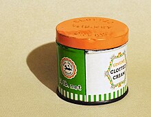 A tin that was used in the 1970s to send clotted cream through the post from Devon Clotted cream tin.jpg