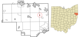 Location of Rogers in Columbiana County and in the State of Ohio