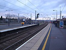 Northbound view from Platform 1 of the four platforms. Two additional freight tracks are on the extreme left Cricklewood General View.jpg