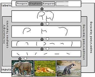 <span class="mw-page-title-main">Deep learning</span> Branch of machine learning