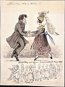 Primeira dança. Casamento de fazendeiros em Hjula em Södermanland 1837