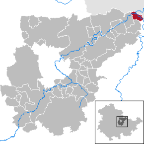 Poziția Großheringen pe harta districtului Weimarer Land