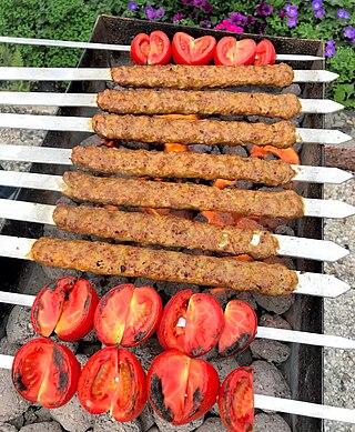 <span class="mw-page-title-main">Kabab koobideh</span> Iranian grilled minced meat dish