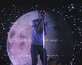 Numerous reviewers praised Kid Cudi's appearance, highlighting the smoothness of his vocals. KidCudiMoon1.jpg