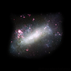 Large Magellanic Cloud as photographed by an amateur astronomer. Unrelated stars have been edited out.