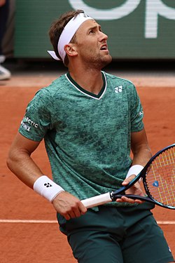 Casper Ruud na French Open 2022, kde si zahrál první grandslamové finále