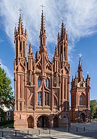 Late Gothic façade of Church of St. Anne in Vilnius (ca. 1500)