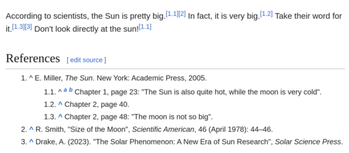 More complex example with sub-references (reader's view)