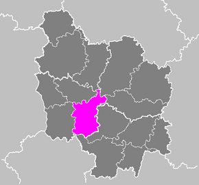 Arrondissement Château-Chinon (Ville) na mapě regionu Burgundsko