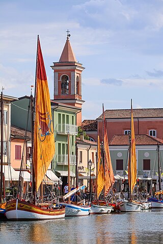 Typical boats in Cesenatico, Emilia-Romagna, Italy.