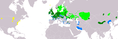 Distribución de Cygnus olor