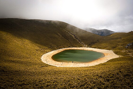 Jiaming Lake, the second highest mountain lake in Taiwan (3,310m), as know as "angel's tears" Photograph: User:Tienjd101