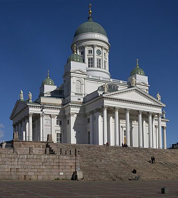 Die Evangelies-Lutherse katedraal van Helsinki, Finland.