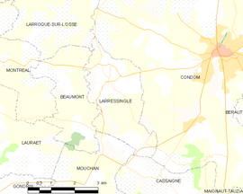 Mapa obce Larressingle