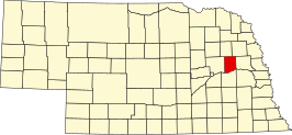 Locatie van Colfax County in Nebraska