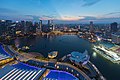 Skylines of the Central Business District, Singapore at dusk